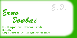 erno dombai business card